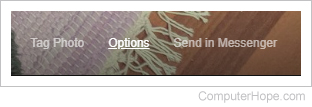 Select for the options menu on a photo posted on Facebook.