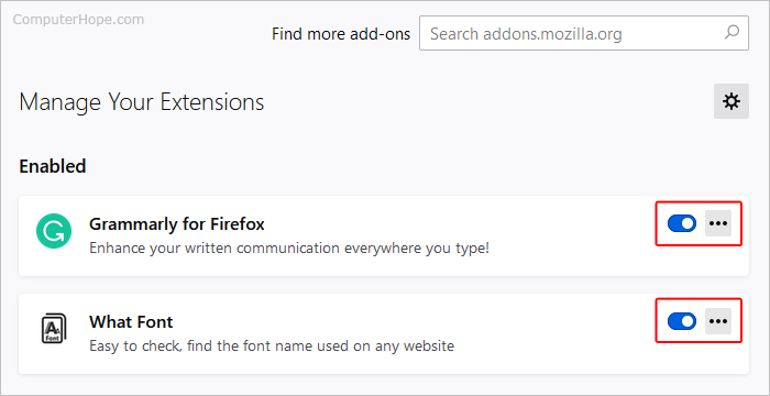 remove unwanted add ons from firefox