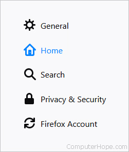 Firefox Home tab