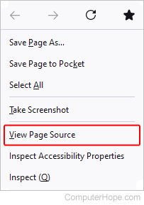 View page source in Firefox.