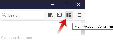Multi-Account Containers icon appears in your Firefox toolbar.