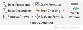 Excel formulas formula auditing