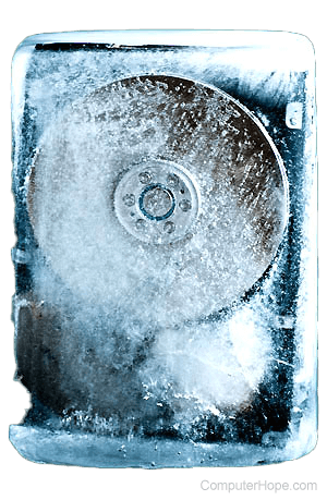 Frozen hard drive.