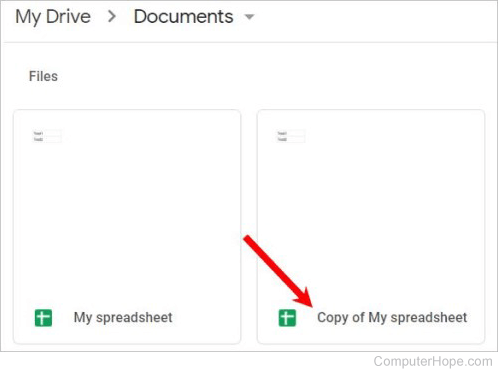 Copy of file on Google Drive