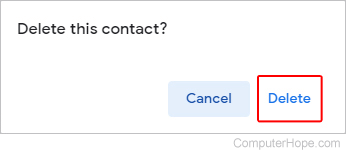 Gmail delete contact