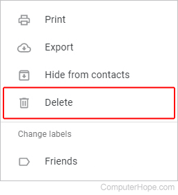 Delete a contact in Gmail