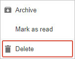 The right-click menu in Gmail.