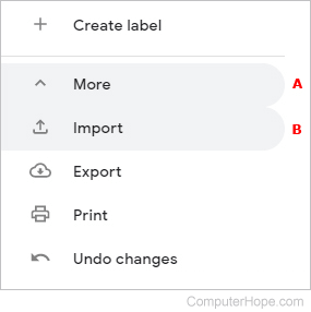 Import contacts selector Gmail