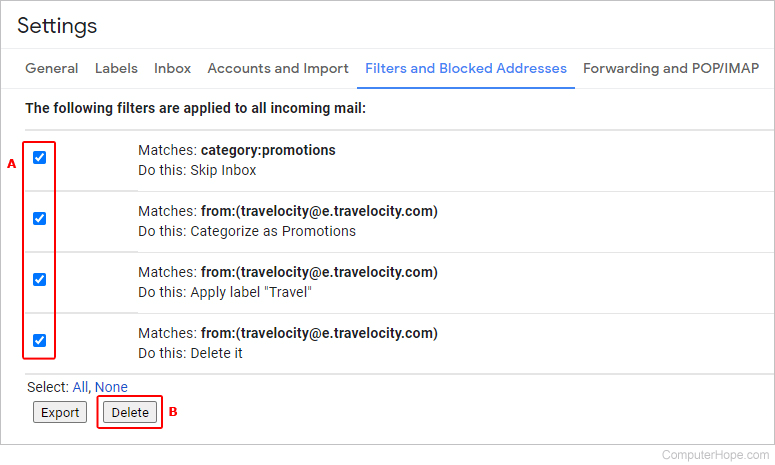 Remove blocked addresses