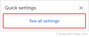 See all settings button