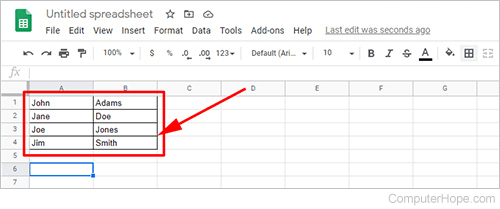 Google Sheets with data grid lines