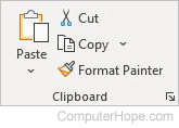 Excel home clipboard