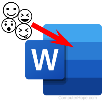 Inserting emojis in Microsoft Word.