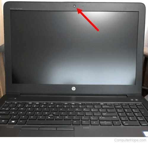 Laptop with built-in webcam