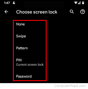 android lock options