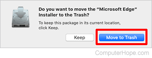 Move to Trash button