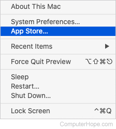 App store selector.