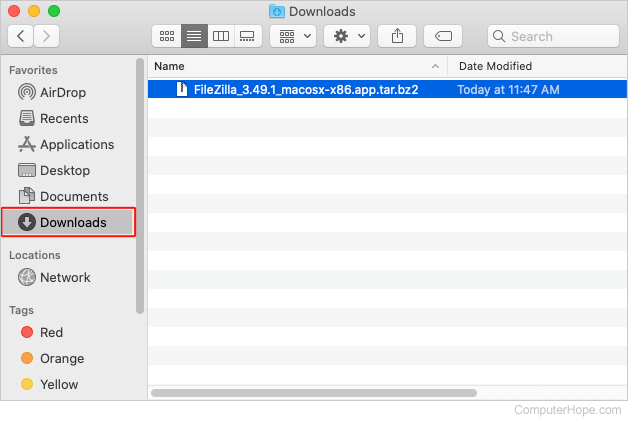 Downloads on a Mac