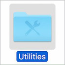 Ikon folder Utilities di macOS.