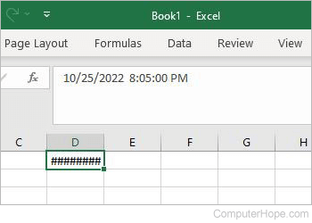 Multiple hashtags in an Excel spreadsheet cell.