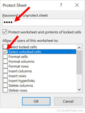 Protect cells in Microsoft Excel