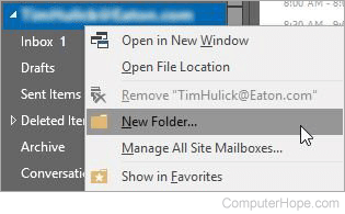 Create new folder outside the Inbox