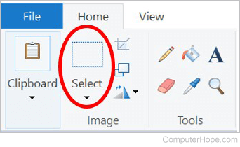 Microsoft Paint Select tool