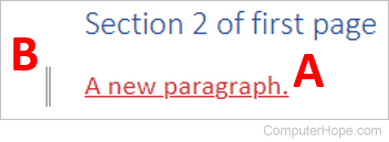 Wording change identified by red underlined text and two vertical lines in a Word Online document.