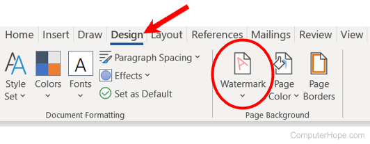 Adding watermark in Microsoft Word