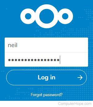 Enter your Nextcloud name and password, and click Log in.