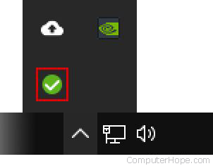 Nextcloud icon in the systray.