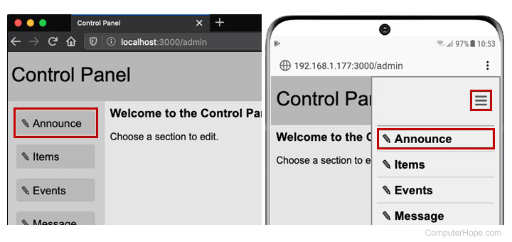App Control Panel