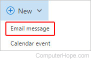 Button to click to create a new e-mail.