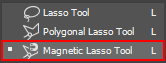 The Polygonal Lasso tool in Photoshop.
