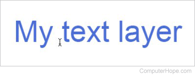 When the cursor is positioned over an editable portion of the current text layer, the dotted box disappears. This indicates that if you click, you edit that text.