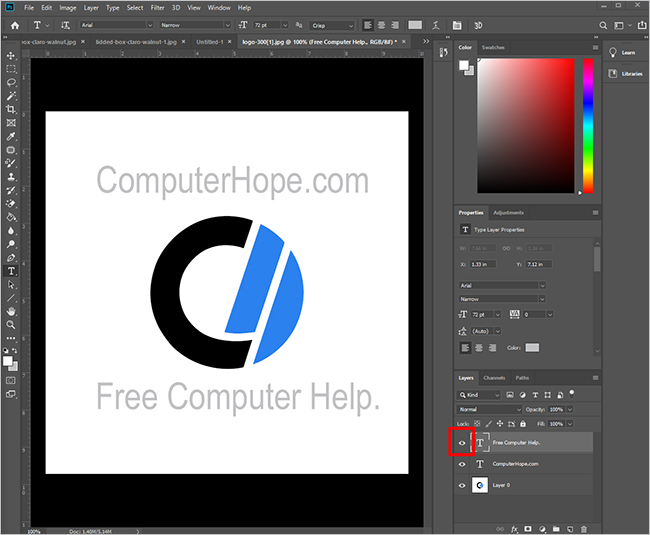 Photoshop visible layer