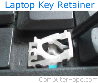 Laptop keyboard key retainer