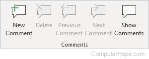 Excel Review comments