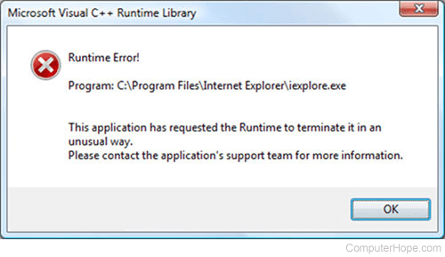 Windows Runtime error