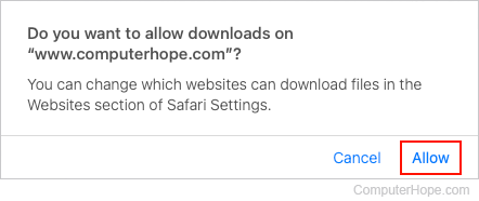 Allow downloads in Safari.