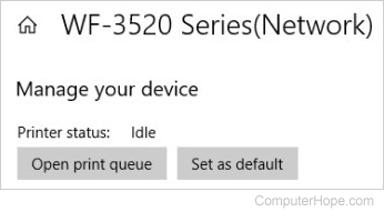 Set default printer in Windows 10