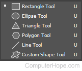Shape tool options