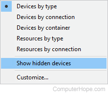 Show hidden devices.
