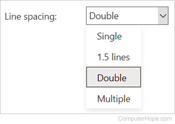 Line spacing options