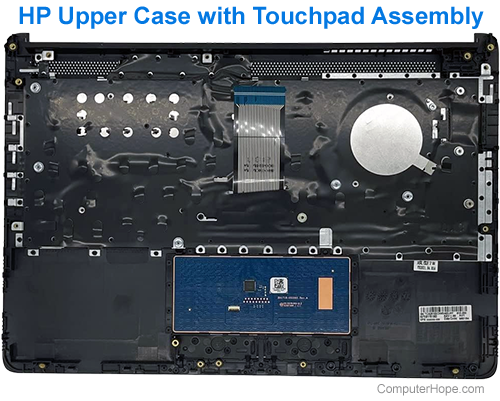 HP upper case with touchpad assembly
