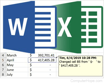 Track changes in Microsoft Word and Excel