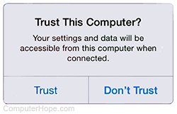 iOS Trust This Computer dialog.