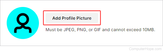 Add profile picture button