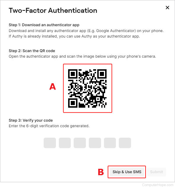 Setting up two-factor authentication on Twitch.