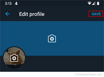 Save profile changes